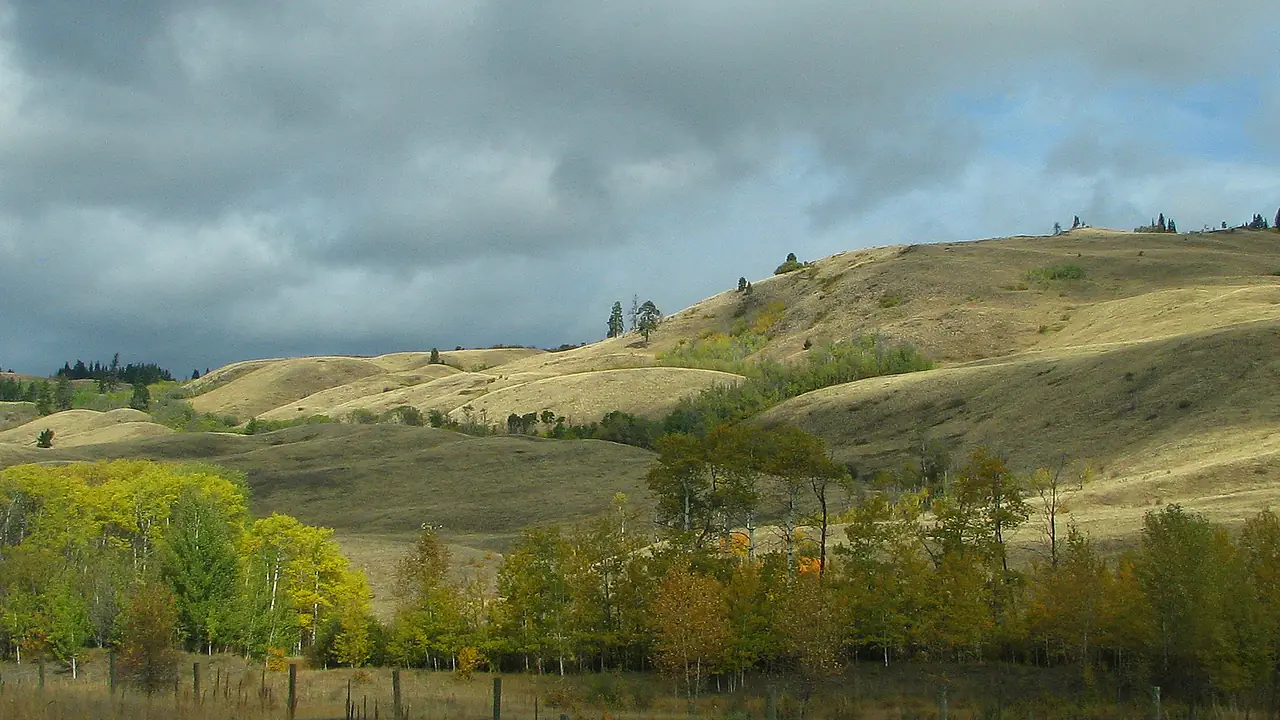 Dry grassland hills of the Nicola Valley at Merritt, British Columbia, the semi-arid country BC Freezer services for commercial refrigeration